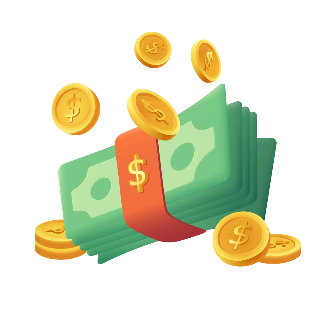 Illustration de billet et de pièce pour démontrer les revenus produits par CGPM+