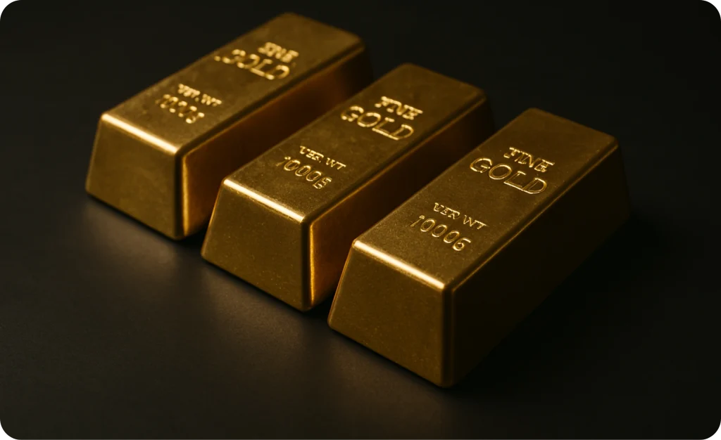 Lingot d’or illustrant l’investissement sécurisé proposé par CGPM+ : protection contre l’inflation, valeur stable, revente et achat facilités.
